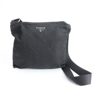 Prada Tessuto Nylon Triangle Logo Leather Shoulder Bag, Crossbody Messenger B...